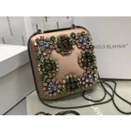 Manolo Blahnik Hangi Swarovski Silk Square Clutch Bag 05