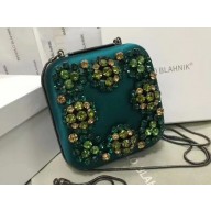 Manolo Blahnik Hangi Swarovski Silk Square Clutch Bag 09
