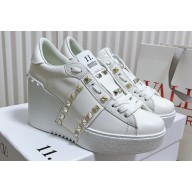 Valentino Heel 9cm platform 3cm Open Disco wedge Sneakers in calfskin White 2023
