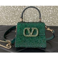 Valentino VSLING micro handbag Green WITH SPARKLING EMBROIDERY 2023