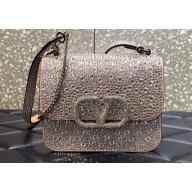 Valentino VSLING Shoulder Small Bag Nude WITH SPARKLING EMBROIDERY 2023