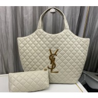 Saint Laurent icare maxi shopping bag in quilted lambskin 698651 Creamy