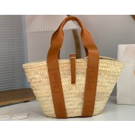 Chloe Sense medium basket bag in raffia Brown
