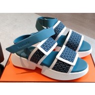 Hermes Geek Women/Men Sandals in stitched mesh and calfskin 03 2023