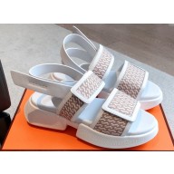 Hermes Geek Women/Men Sandals in stitched mesh and calfskin 04 2023