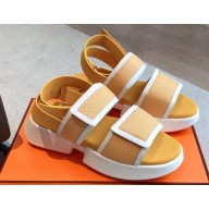 Hermes Geek Women/Men Sandals in stitched mesh and calfskin 06 2023