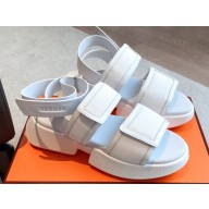 Hermes Geek Women/Men Sandals in stitched mesh and calfskin 08 2023