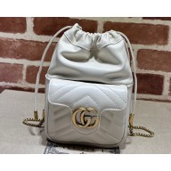 Gucci GG Marmont mini bucket bag 746433 White 2023