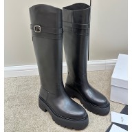 Celine Bulky High Buckle Boots In Calfskin Black 2023
