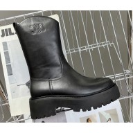 Celine Short Boots WITH TRIOMPHE In Calfskin Black 2023
