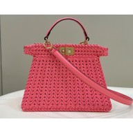 Fendi Peekaboo Iseeu Small Bag in interlace leather Pink 2023