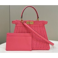 Fendi Peekaboo Iseeu Medium Bag in interlace leather Pink 2023