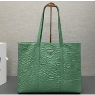 Prada Large antique nappa leather tote bag 1BG460 Green 2023