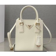 Prada Saffiano leather handbag 1BA358 White 2023