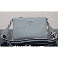Prada Leather shoulder bag 1BH050 Blue Gray 2023