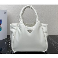 Prada Medium padded Soft nappa leather bag 1BG413 White 2023