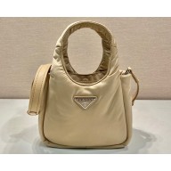 Prada Small padded Re-Nylon tote bag 1BA359 Beige 2023