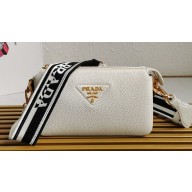 Prada Leather shoulder bag 1BH194 White 2023
