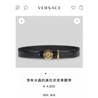 Versace Black & Gold crystal Medusa Belt 4 cm 2023