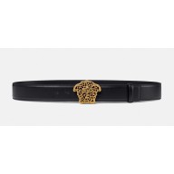 Versace Black & Gold Skeleton Medusa Belt 4 cm 2023