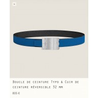 Hermes Typo belt buckle & Reversible leather strap 32 mm 06 2023