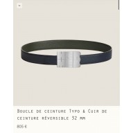 Hermes Typo belt buckle & Reversible leather strap 32 mm 08 2023