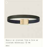 Hermes Typo belt buckle & Reversible leather strap 32 mm 09 2023