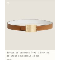 Hermes Typo belt buckle & Reversible leather strap 32 mm 11 2023