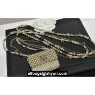 Chanel Pearl Card Holder with Chain 2023