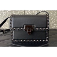 Valentino Rockstud23 Small Shoulder Bag In Smooth Calfskin 0242 Black 2023