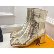 Louis Vuitton Heel 5.5cm Shake Ankle Boots Python Pattern Gold 2023