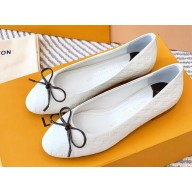 Louis Vuitton Monogram-embossed calf leather Nina Flat Ballerinas White 2023
