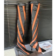 Jimmy Choo Heel 10.5cm NZ / Mugler Sheer Spiral Stretch Fabric Sock Over-The-Knee Boots 04 2023
