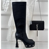 Gucci Heel 12cm platform 4cm boots with GG studs 750519 Black 2023