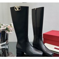 Valentino VLogo Type Calfskin Boots Black 2023