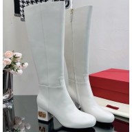 Valentino Heritage Boots In Calfskin Leather White 2023
