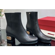 Valentino Heritage Ankle Boots In Calfskin Leather Black 2023