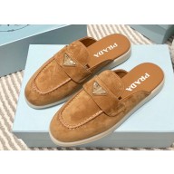 Prada Suede leather Women/Men sabots Brown 2023