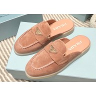 Prada Suede leather Women/Men sabots Pink 2023
