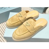 Prada Suede leather Women/Men sabots Ecru Beige 2023