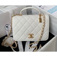 Chanel Small Flap Bag with Top Handle AS4286 White 2023