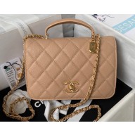 Chanel Small Flap Bag with Top Handle AS4286 Beige 2023