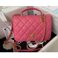 Chanel Small Flap Bag with Top Handle AS4286 Pink 2023