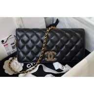 Chanel Lambskin Clutch with Chain Bag AP3363 Black 2023
