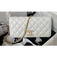 Chanel Lambskin Clutch with Chain Bag AP3363 White 2023