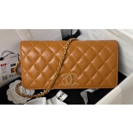 Chanel Lambskin Clutch with Chain Bag AP3363 Brown 2023