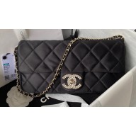 Chanel Satin Clutch with Chain Bag AS3791 Black 2023