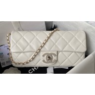Chanel Lambskin Clutch with Chain Bag AS3791 White 2023