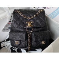 Chanel Grained Calfskin Backpack Bag AS3860 Black 2023