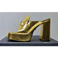 Versace Heel 11cm Medusa '95 Platform 4cm Mules Metallic Gold 2023
